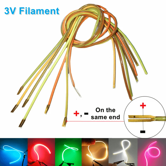 Flexible LED Filament Strip Retro Edison Style 3V Ultra Slim Lighting 3 110mm