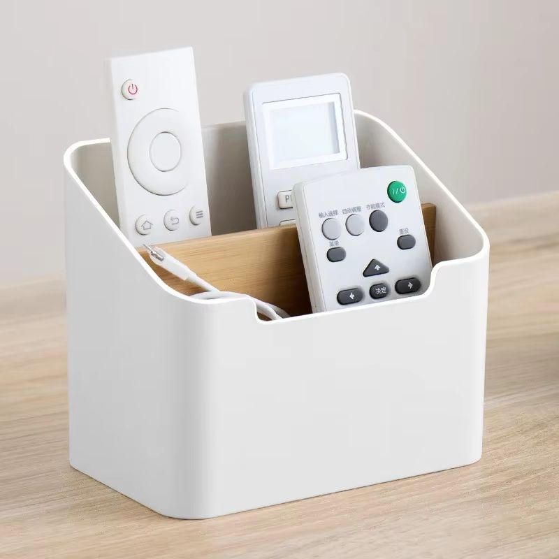 Multi Function Remote And Storage Organizer Box For Home white