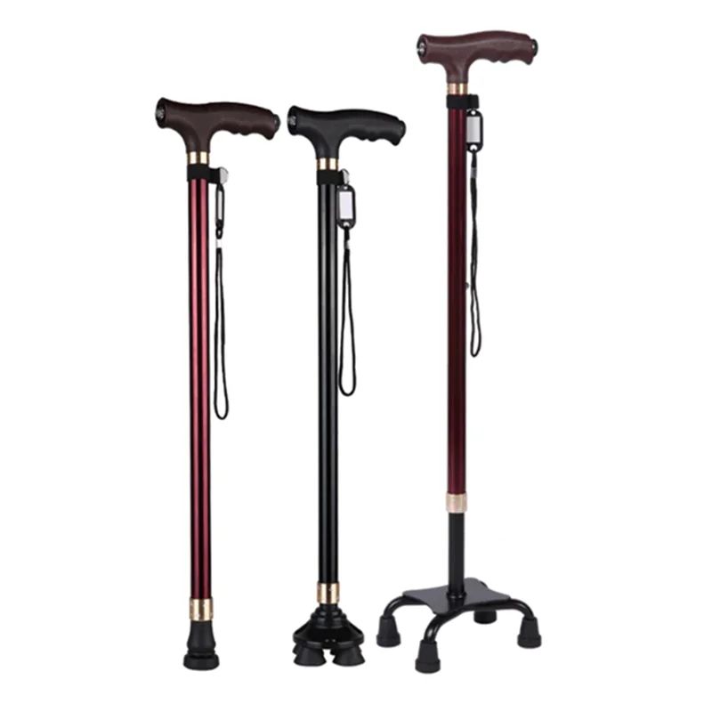 Premium Retractable Adjustable Walking Cane With LED Light For Seniors & Elders a Brown
