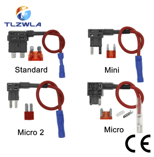 12V Add A Circuit Fuse Tap Adapter Car Fuse Holder With 10A Blade Fuse (Mini Micro Standard) t Micro 2 35a
