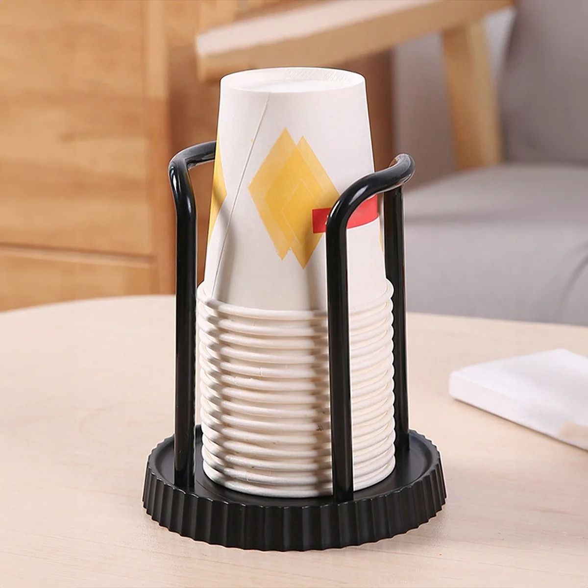 Simple Paper Cup Holder And Storage Rack black