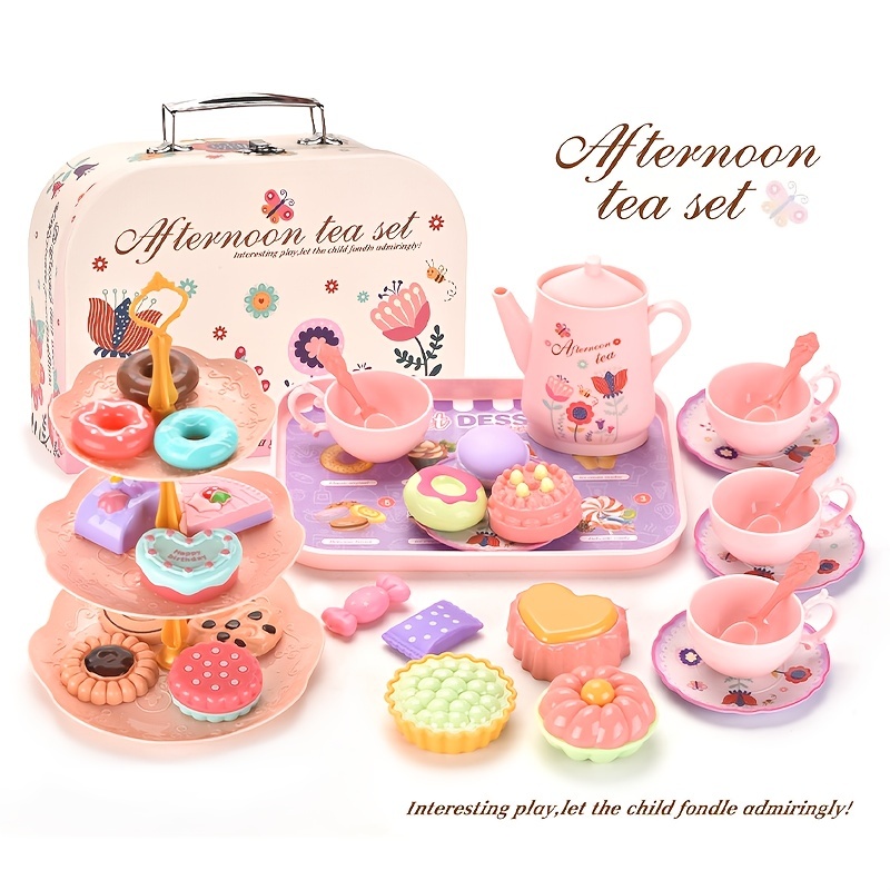 Flower Tea Set Toys For Toddlers, Tea Party Set For Little Girls, Kitchen Pretend Play Toys, Dessert Cake Christmas Gift Flower Tea Set Toys For Toddlers, Tea Party Set For Little Girls, Kitchen Pretend Play Toys, Dessert Cake Christmas Gift