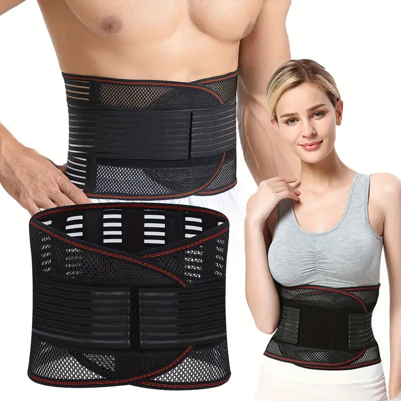Lumbar Support Belt For Lower Back Pain Relief With Adjustable Breathable Mesh Brace black m