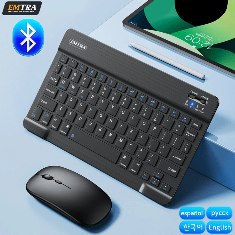 Universal Bluetooth Wireless Keyboard And Mouse Combo For IPad Tablet And PC 14