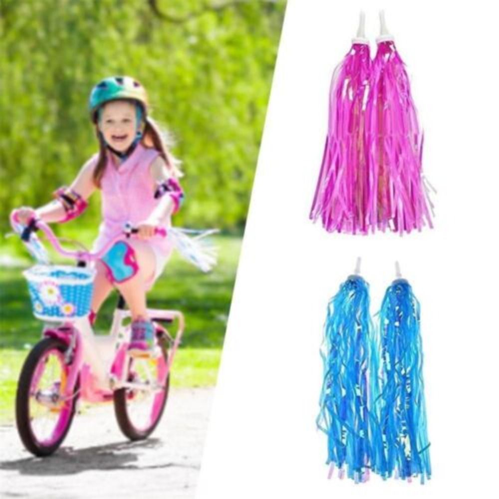 Kids Bike Tassels, Fashion Cycling Equipment, Multicolor PE Bicycle Streamers, Children Bicycle Princess Decor Ribbon blue