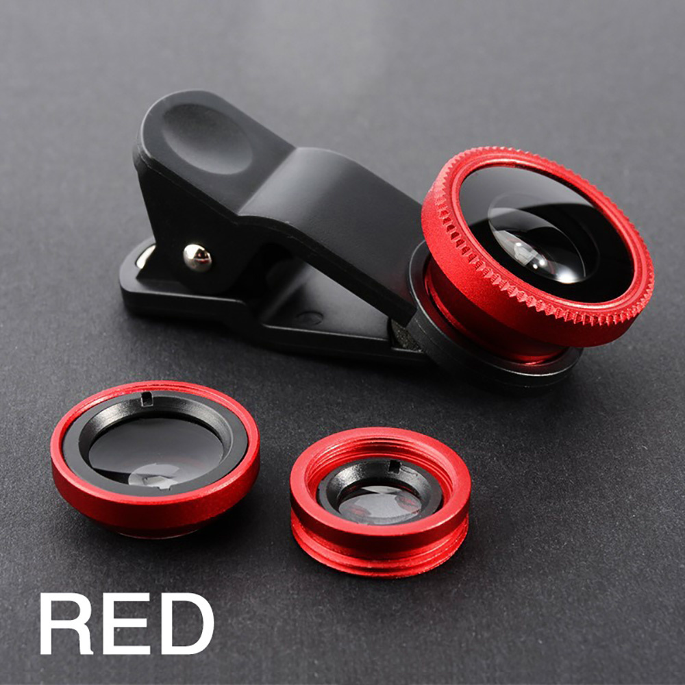 Universal Phone Lens Fish Eye Zoom Lens Wide Angle Micro Camera Lens With Phone Clip gold
