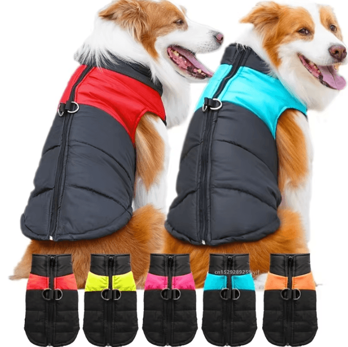 Waterproof Dog Coat Padded Winter Vest For Small, Medium And Large Dogs red 3xl