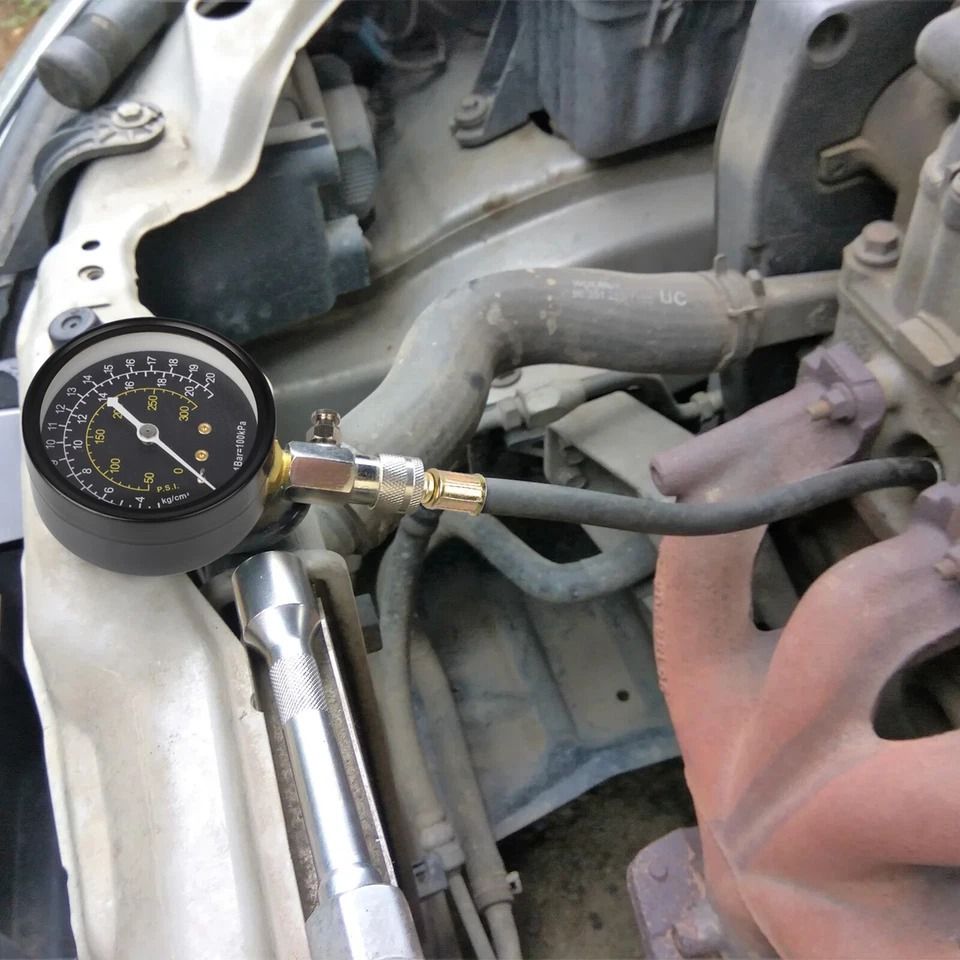 Compression Testing Gauge, Engine Compression Tester Kit With Hose, Bar, For Automotive & Small Engines Compression Testing Gauge, Engine Compression Tester Kit With Hose, Bar, For Automotive & Small Engines