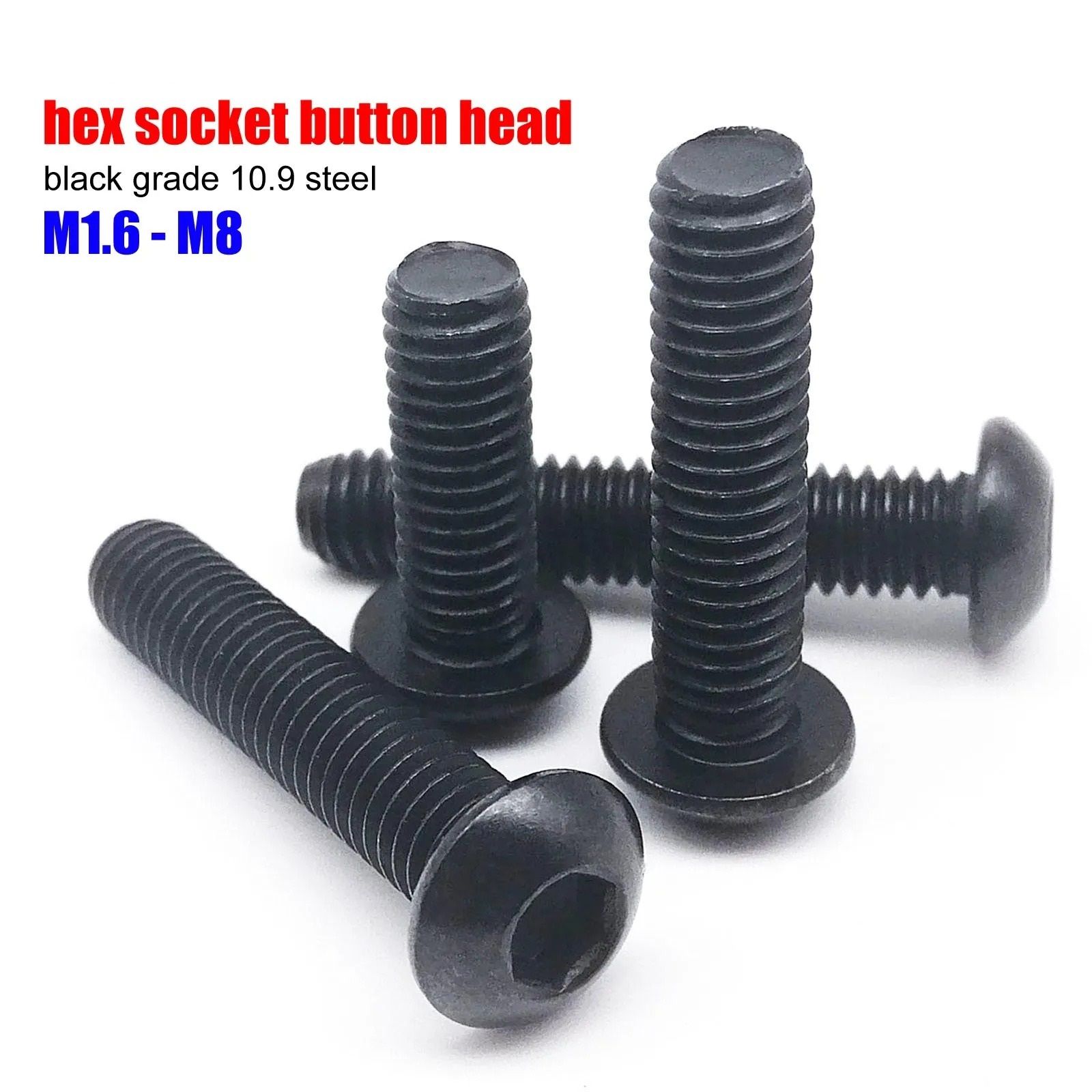 Forge Tech Grade 10.9 Carbon Steel Button Head Series m2 (50pcs) 0.157 In
