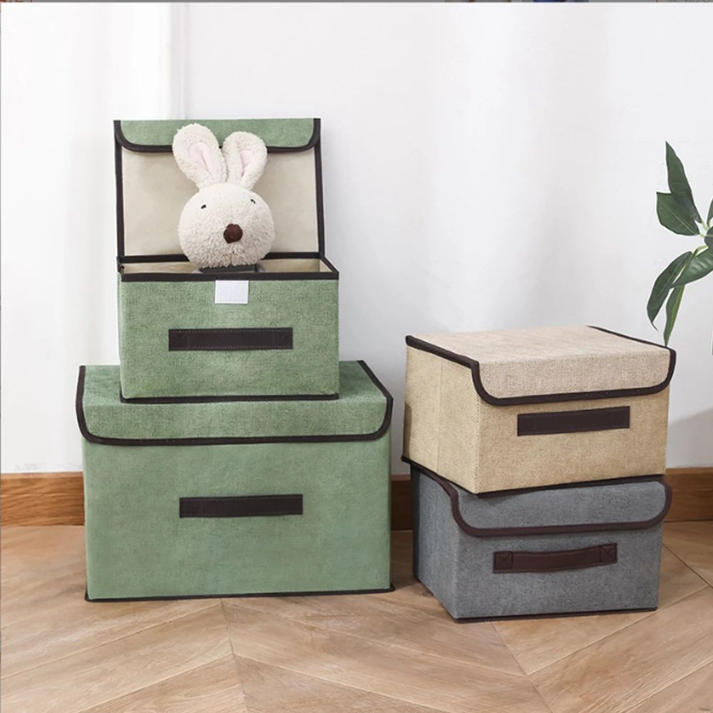 Foldable Underwear Storage Organizer Box s L Beige (2 Pcs)