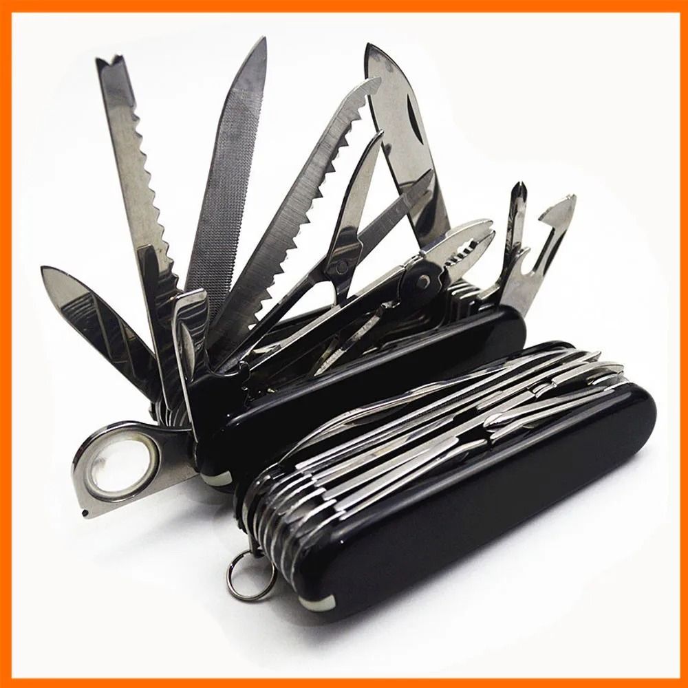 Multifunctional Folding Knife | Portable EDC Stainless Steel Combination Tool brown