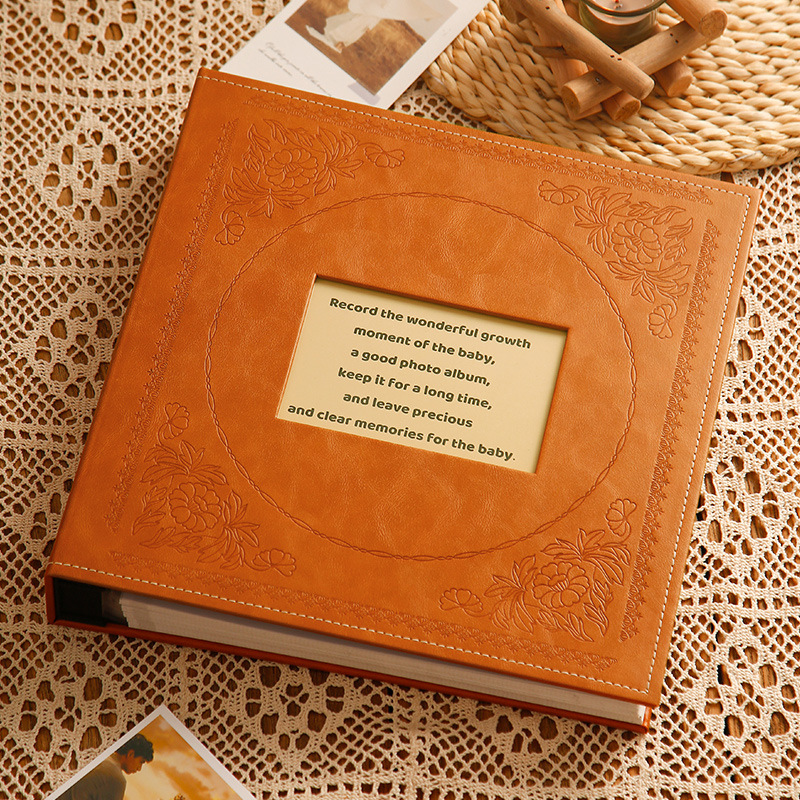 Personalized Family Photo Album Leather Memory Book For Wedding & Kids green