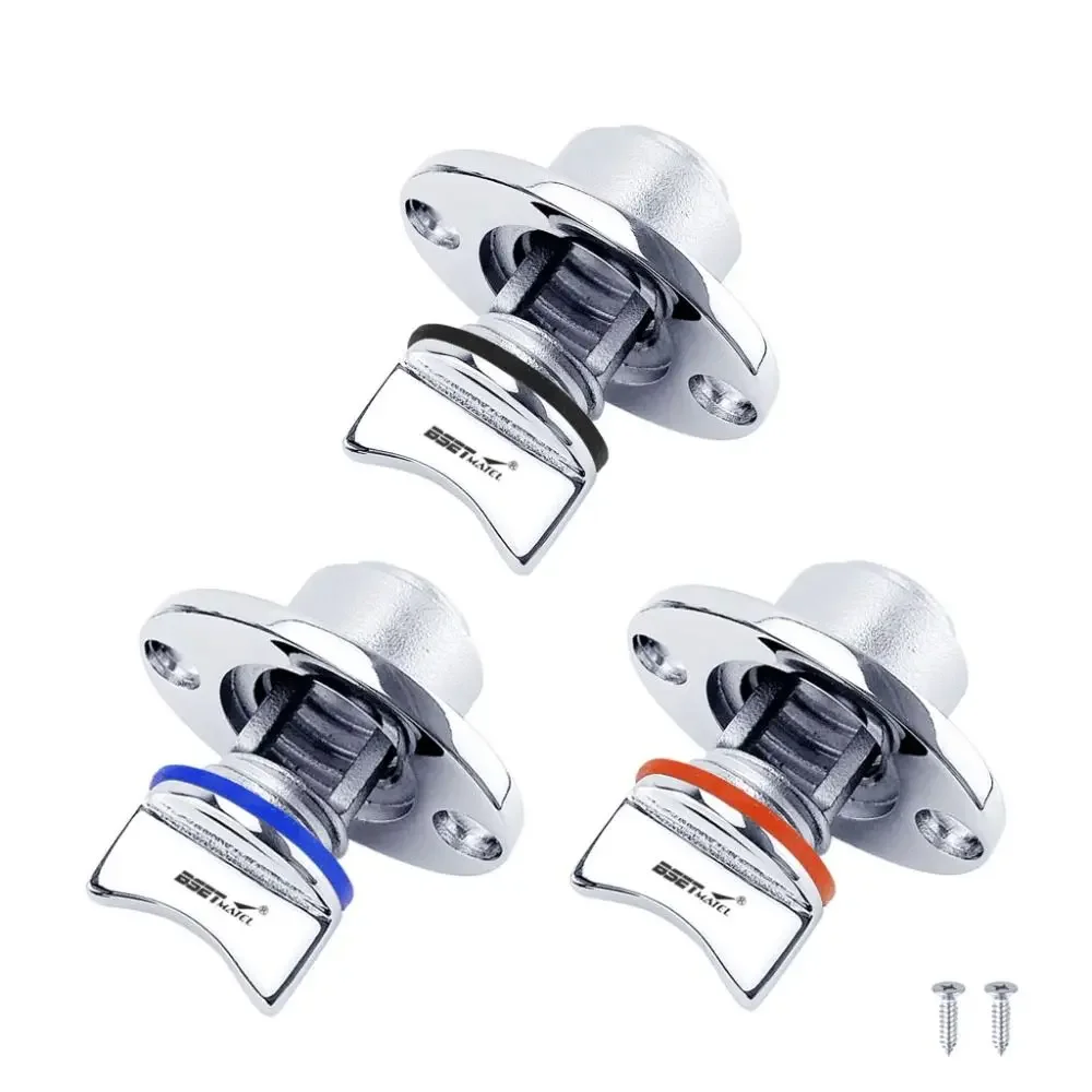Boat Garboard Transom Hull Bung Hole Drainage Plug Stainless Steel Drain Plug Socket For Kayak Canoe black