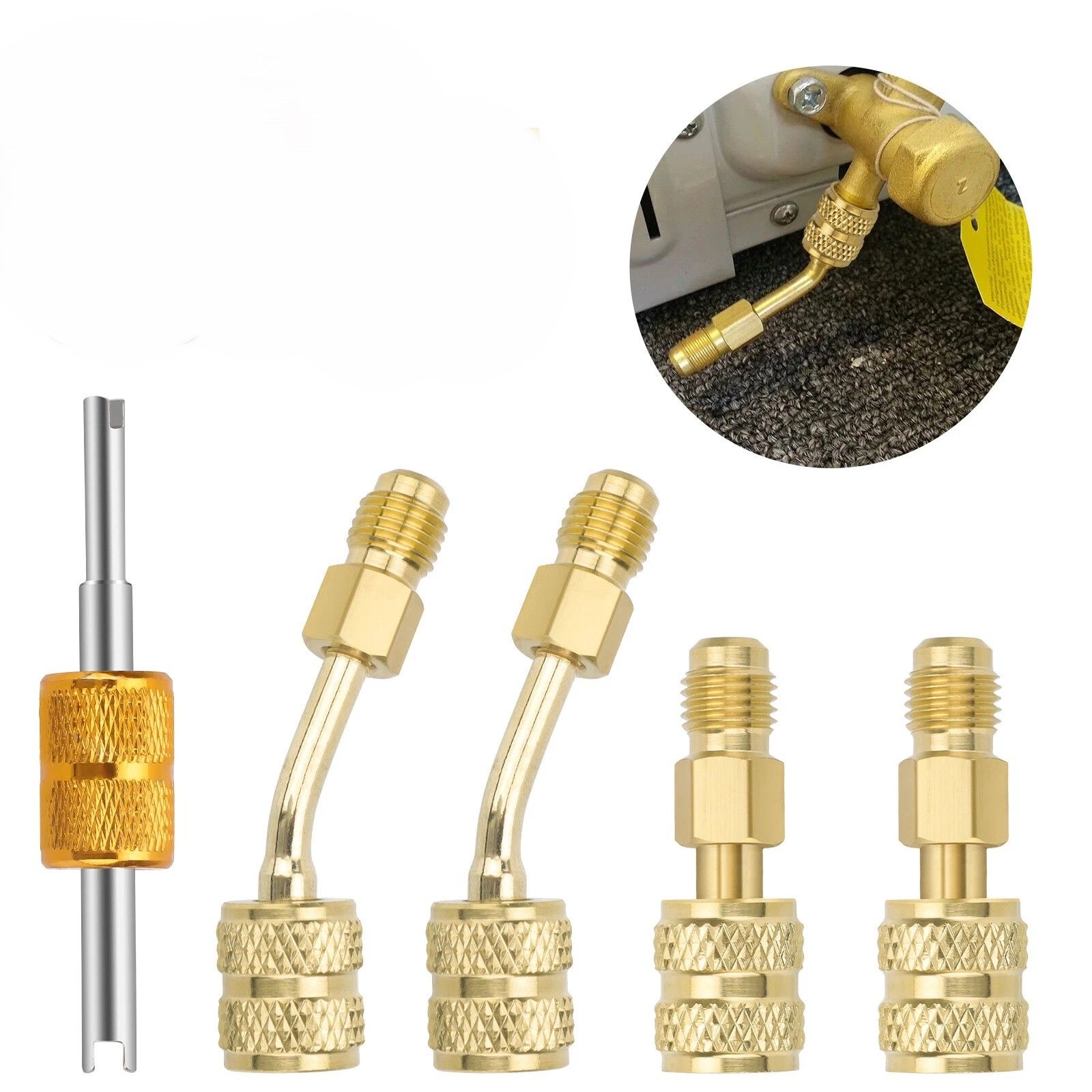 SAE Female To SAE Male Adapter, High Quality Brass, Perfect For Mini Split System And HVAC Refrigerant Charging SAE Female To SAE Male Adapter, High Quality Brass, Perfect For Mini Split System And HVAC Refrigerant Charging