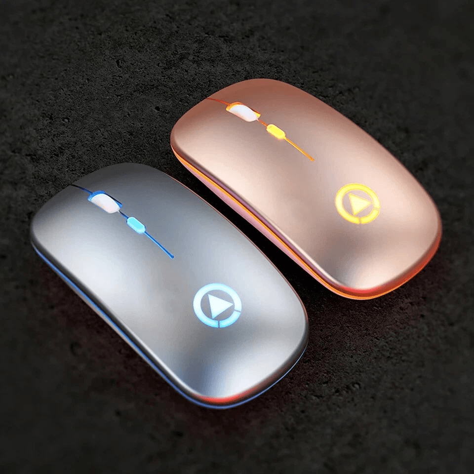 USB Rechargeable RGB Wireless Optical Mouse, Cordless Mice For PC, Laptop, And More rose Red
