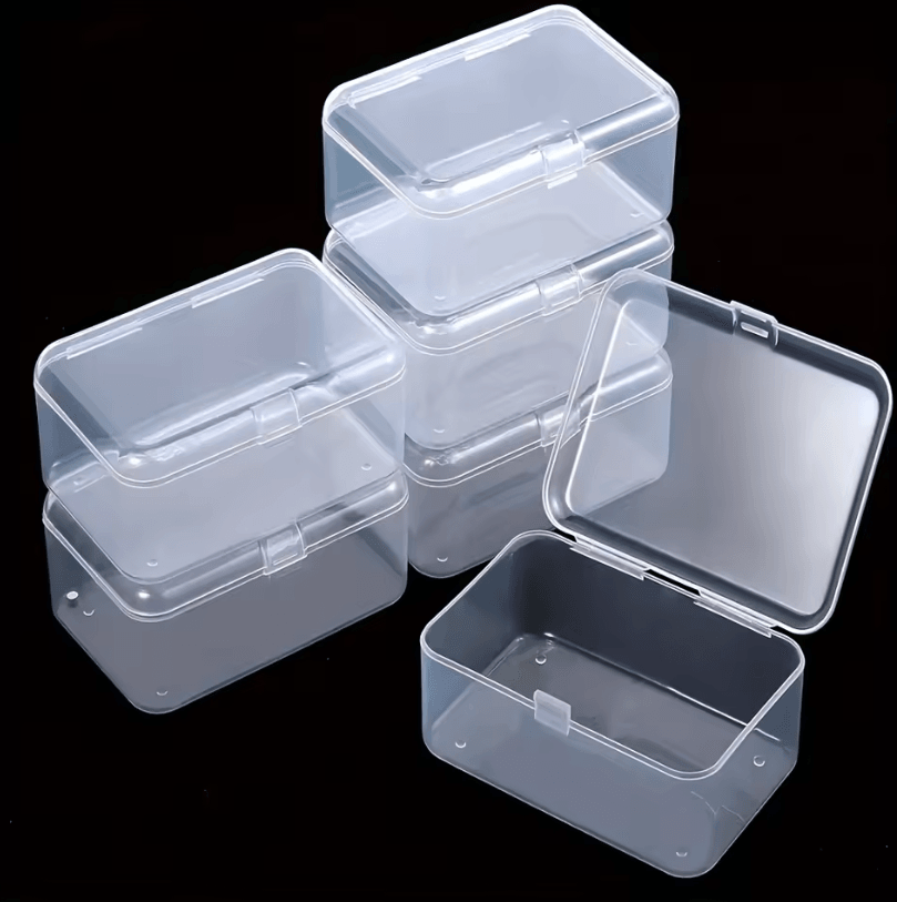 6 Pack Transparent Storage Boxes Clear Organizer Containers For Home, Office, Kitchen & Closet 6pcs