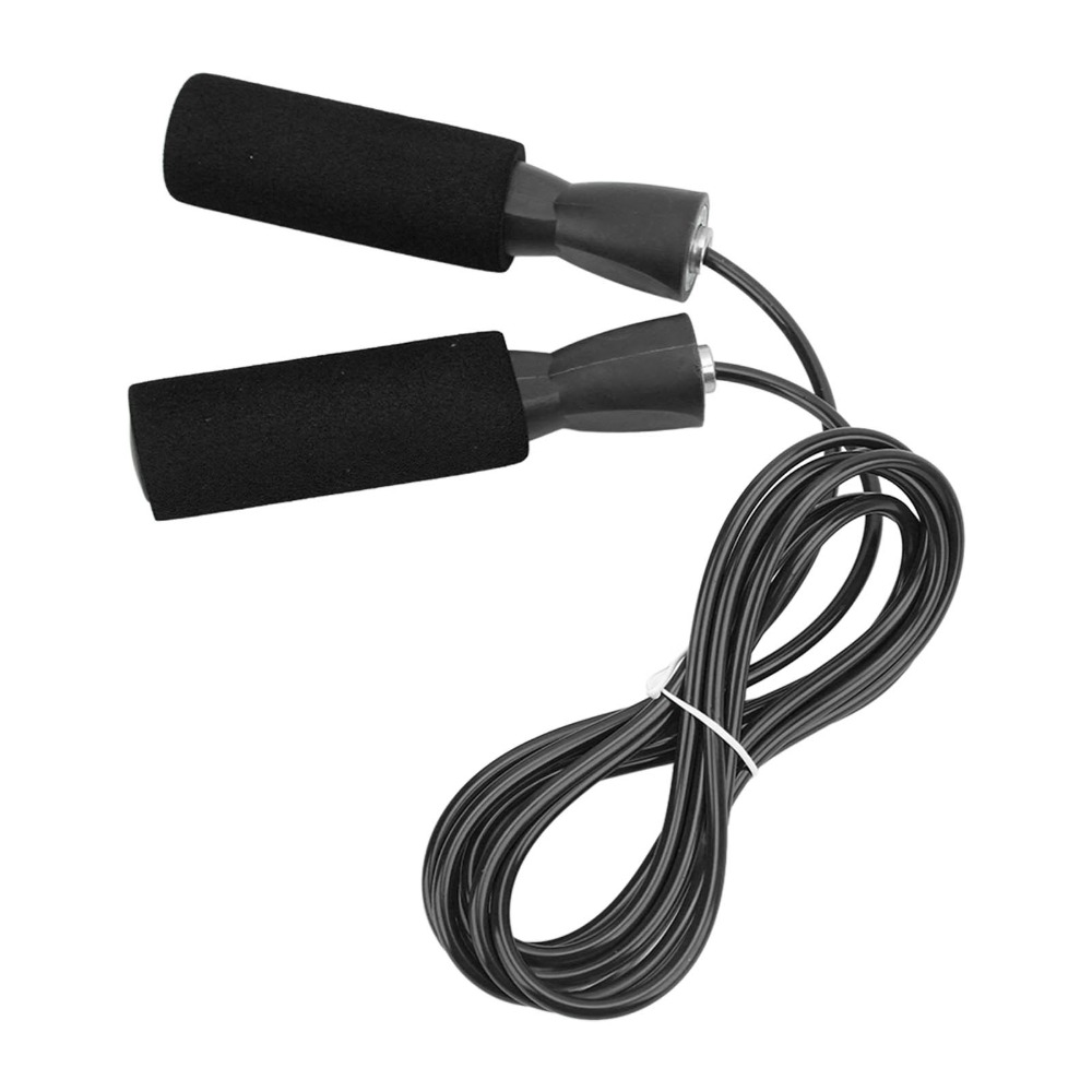 Steel Wire Speed Jumping Rope With Double Bearings And Comfortable Foam Handles For Effective Weighted Workouts black