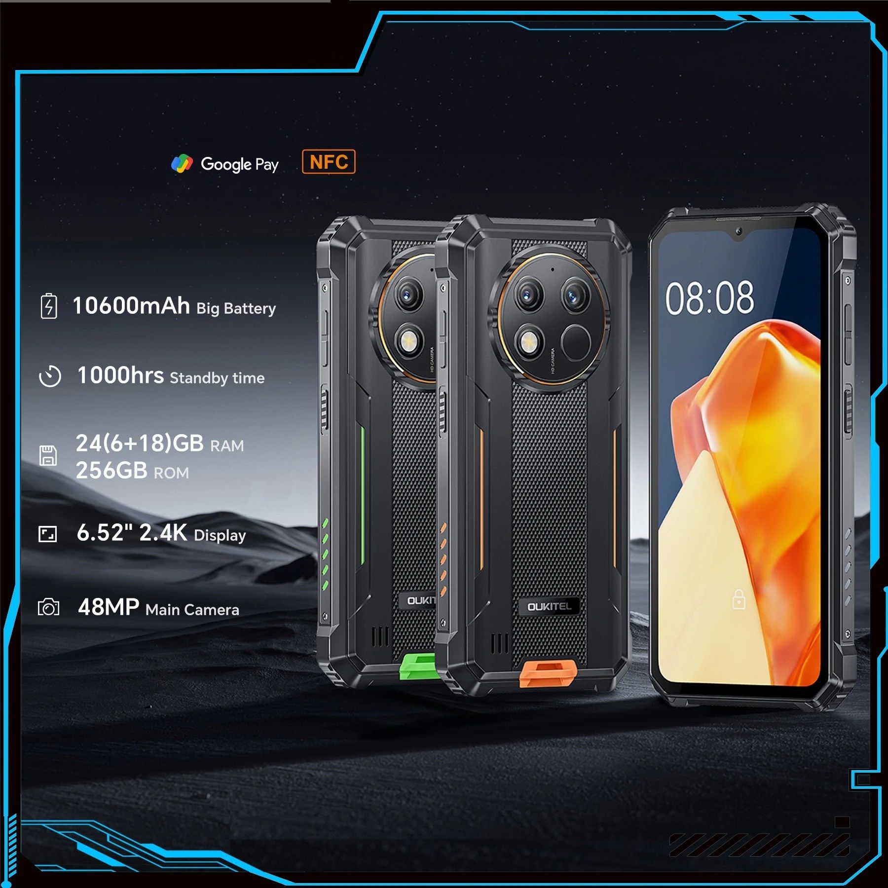 Heavy Duty All Terrain Endurance Smartphone green 256g