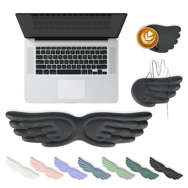 Angel Wings Ergonomic Wrist Rest Mouse Pad With Me...