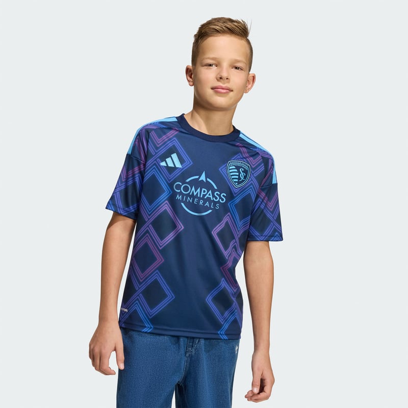 Youth adidas Blue Sporting Kansas City 2026 The 18th & Vine Kit Replica Jersey