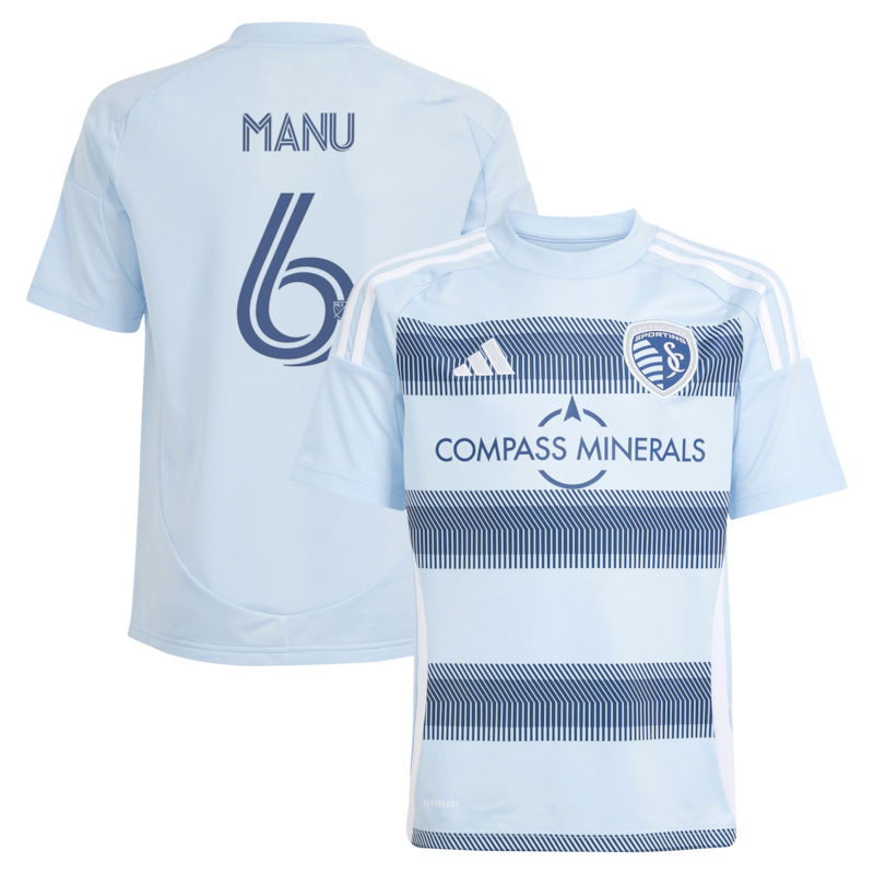 Youth adidas Manu García Light Blue Sporting Kansas City 2025 One KC Replica Jersey