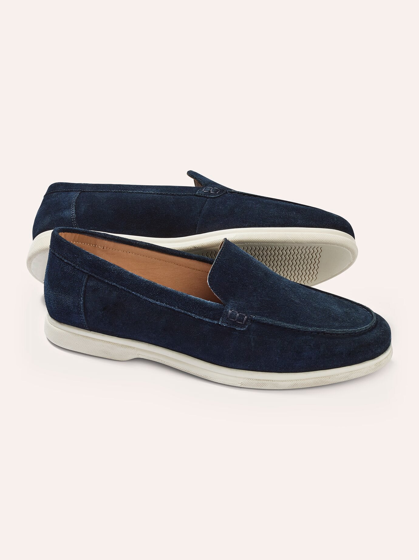 Walbusch Herren Velours-Loafer Blau noch offen: Muster