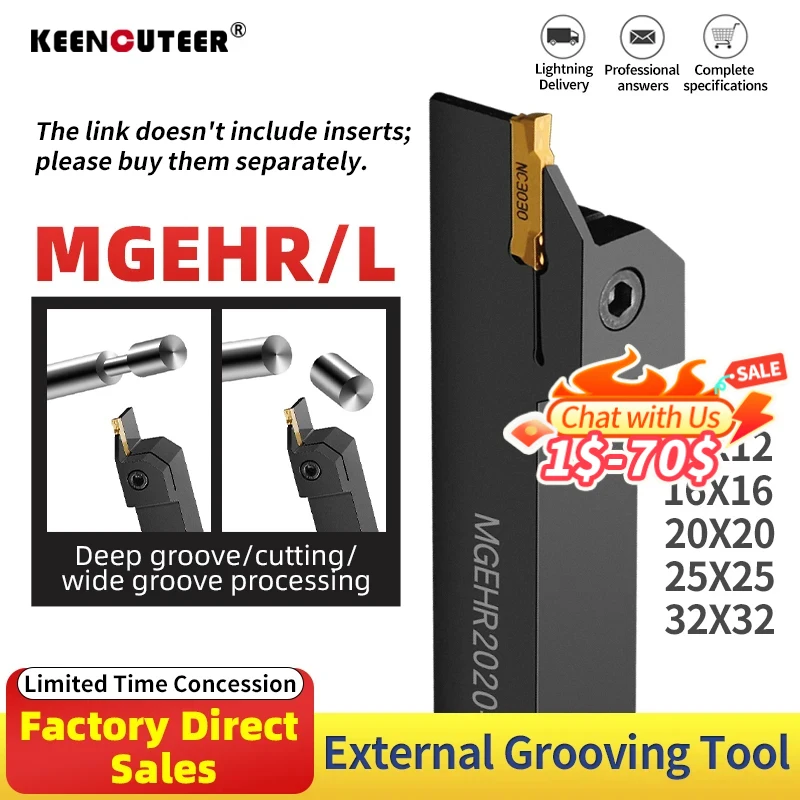Volle serie Einstechen Werkzeug Halter MGEHR1212 MGEHR1616 MGEHR2020 MGEHR2525 hartmetall-stechplatte MGMN150 MGMN200 MGMN300 MGMN400 drehstahlhalter schneidewerkzeug cutting tool werkzeug sets Image