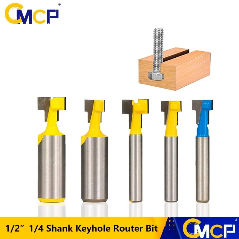 1/2 "1/4" schaft Keyhole Bit T-Slot Fräser Holz Router Bit Hartmetall-schaftfräser Keyhole Router bit Image