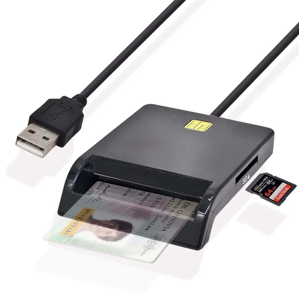 UTHAI X02 USB SIM Smart Card Reader IC/ID EMV SD TF MMC Kompatibel mit Windows 7/8/10 Linux OS für Bank- und Sicherheitsanwendungen Image