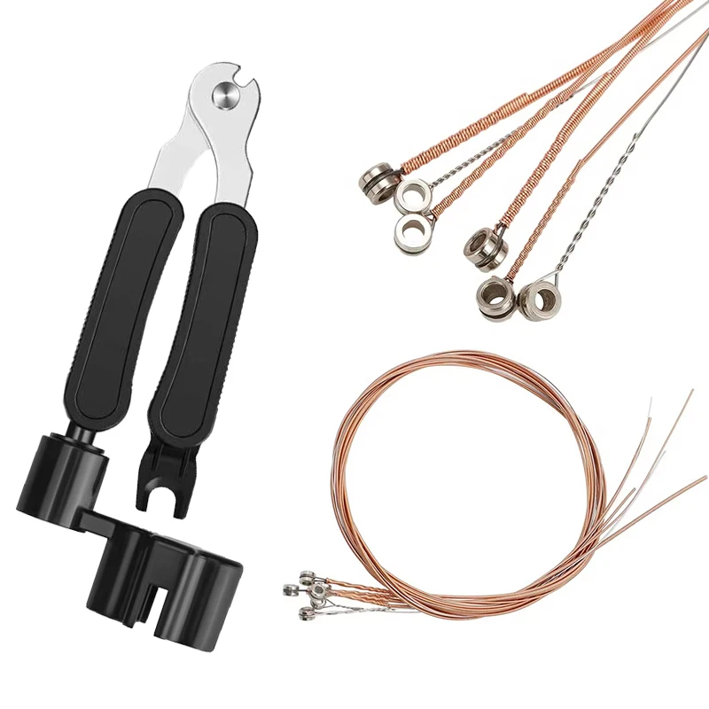 Gitarrensaiten-Wechselsatz, Kupfer-Gitarrensaiten mit 3-in-1-Multifunktions-Saitenwechselwerkzeugen für Gitarren, Ukulele, ZYF