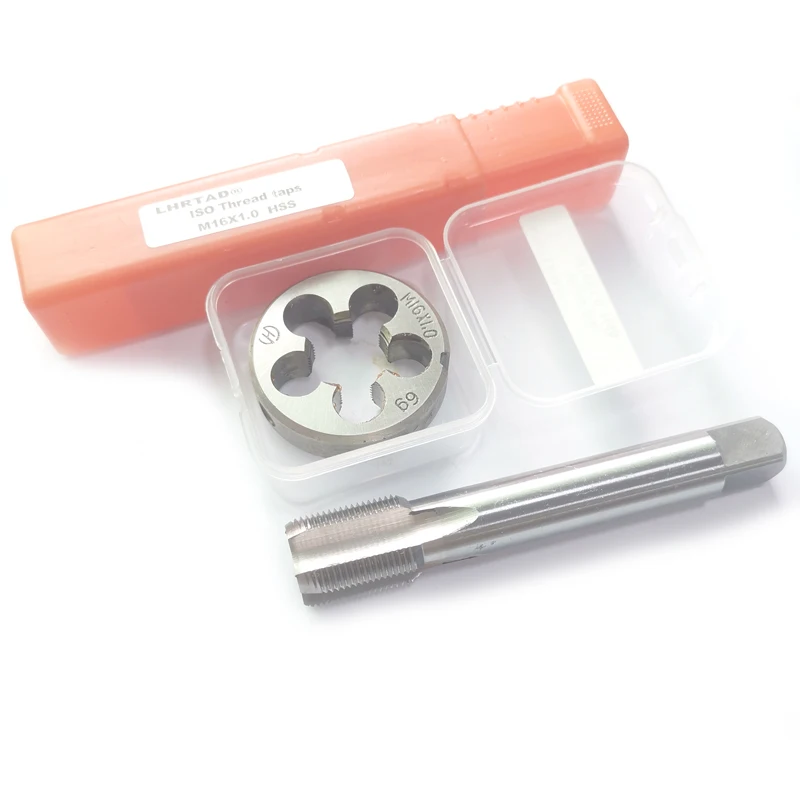 Feinschraubgewindebohrer und runde Matrizensätze M11 M12 M13 HSS Maschinenstecker Metrischer Handgewindebohrer-Matrizensatz M14 M15 M16 M12x1,75 M14x2 M16x1 Image