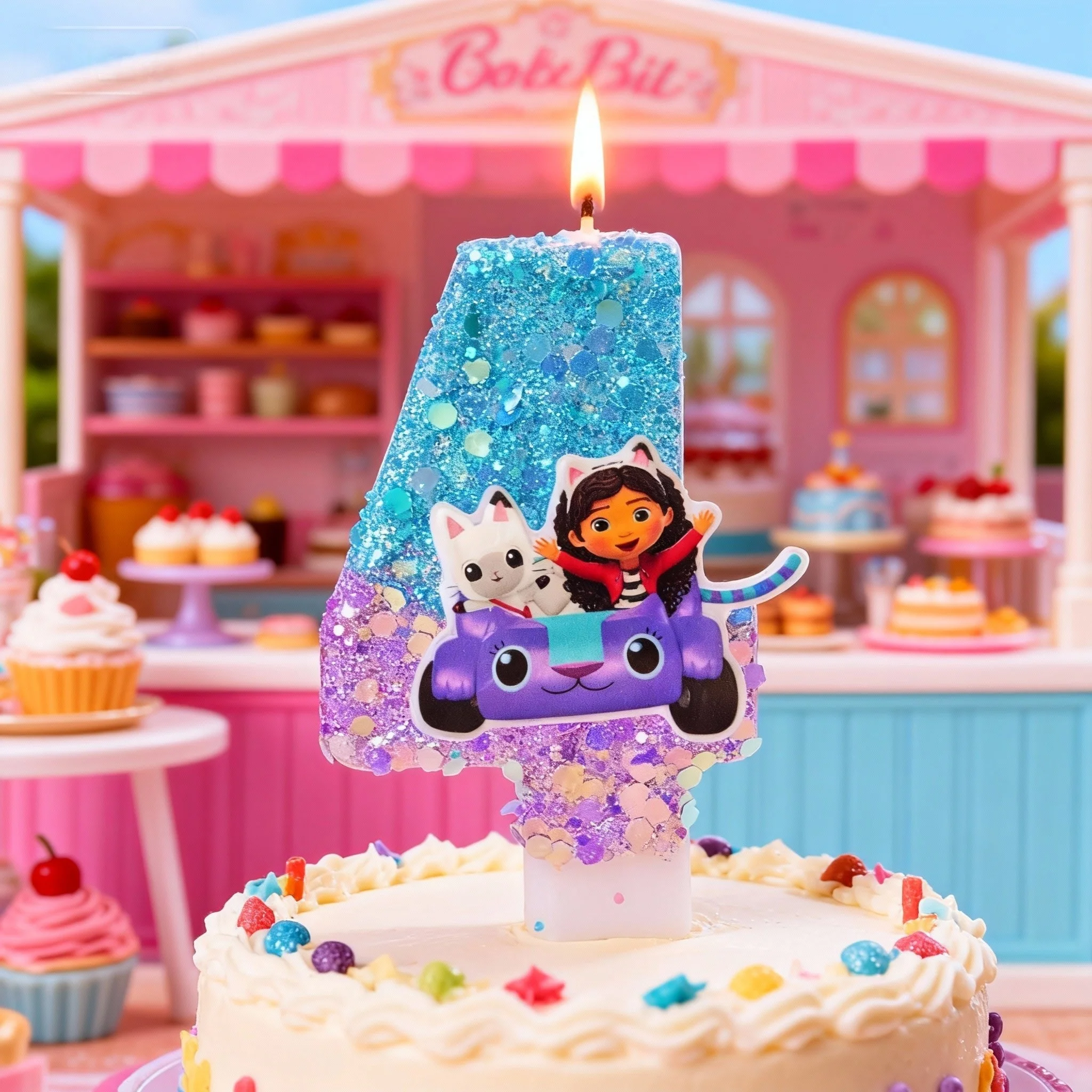 Gabbys Puppenhaus Zahlenkerzen 0-9 Geburtstagstorten-Dekoration Gabbys Geburtstagsparty Tortendekoration Baby-Shower-Dekoration Geschenk Image