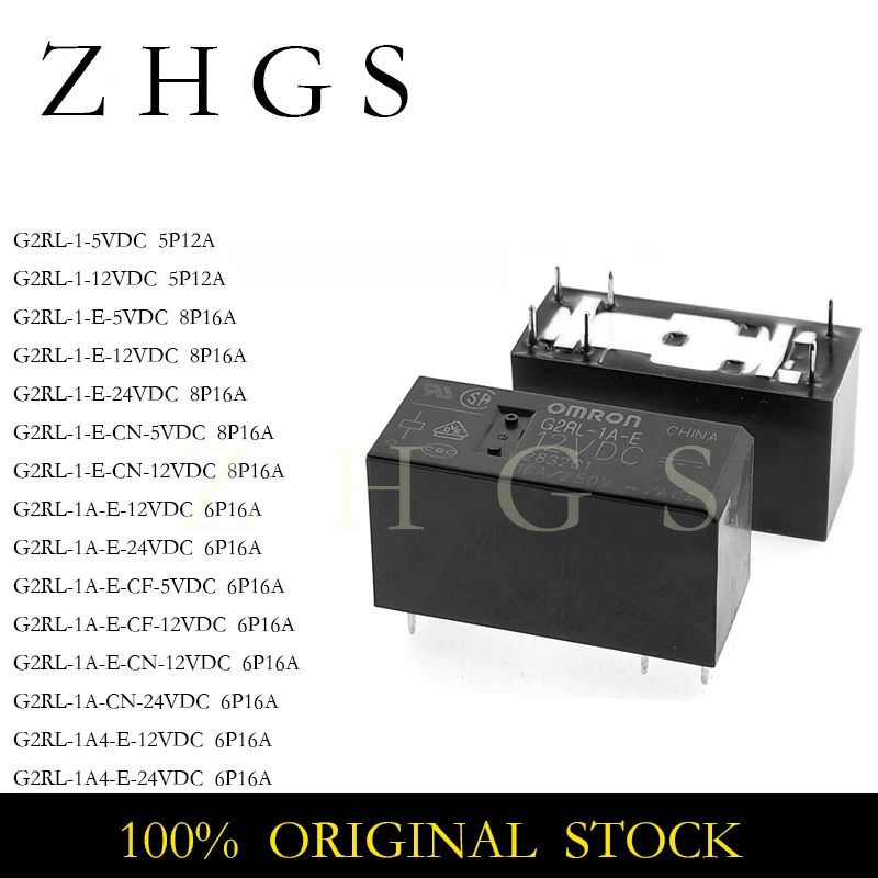 2PCS G2RL-1-5VDC G2RL-1A-E-12VDC G2RL 1 1A 1A4 E CN CF 5VDC 12VDC 24VDC 4P 5P 6P 8P 12A 16A Relay Image