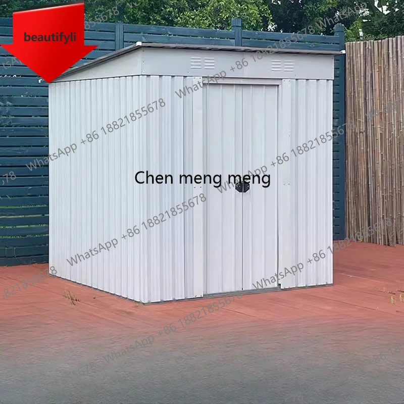 Abri de jardin extérieur grand format 01A 6 x 6 pieds, abri à outils utilitaire en métal avec structure de plancher, abri de jardin en acier pour cour arrière, jardin, terrasse