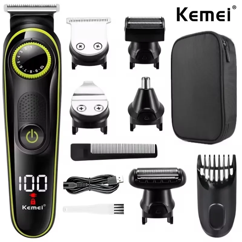 Kemei 696 Elektrischer Haarschneider, multifunktionaler Trimmer für Männer, Elektrorasierer für Herren, Rasierer, Nase, 5-in-1-Profi-Trimmer Image