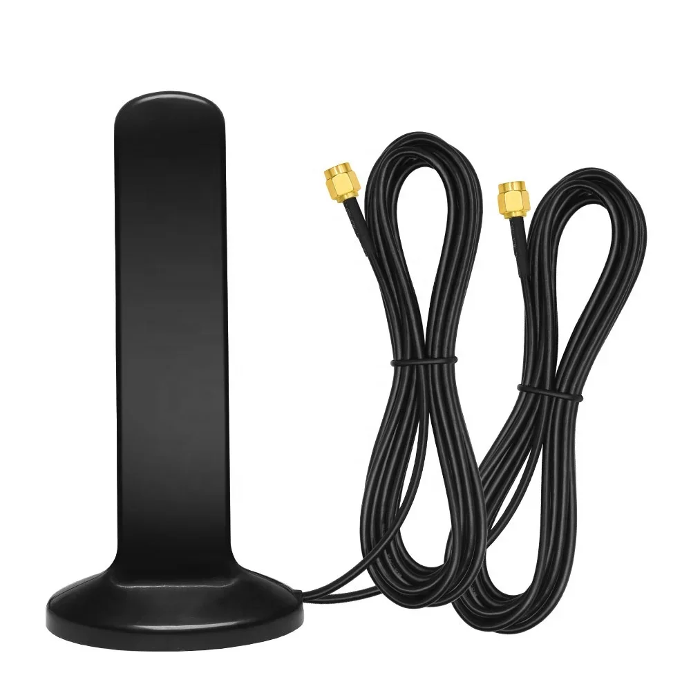 2X2 MIMO 4G LTE 5G Antenne 12dBi Dual SMA Stecker / TS9 / CRC9 Anschlüsse Magnetfuß 600-6000MHz Omni Wasserdichte Paddle-Antenne Image