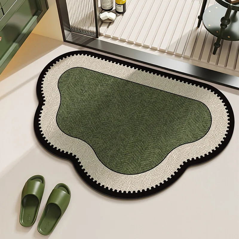 VIKAMA – tapis de bain antidérapant en marbre, Style Ins minimaliste, salle de bain, salle de douche, Absorption d'eau, séchage rapide, décor de salle de bain