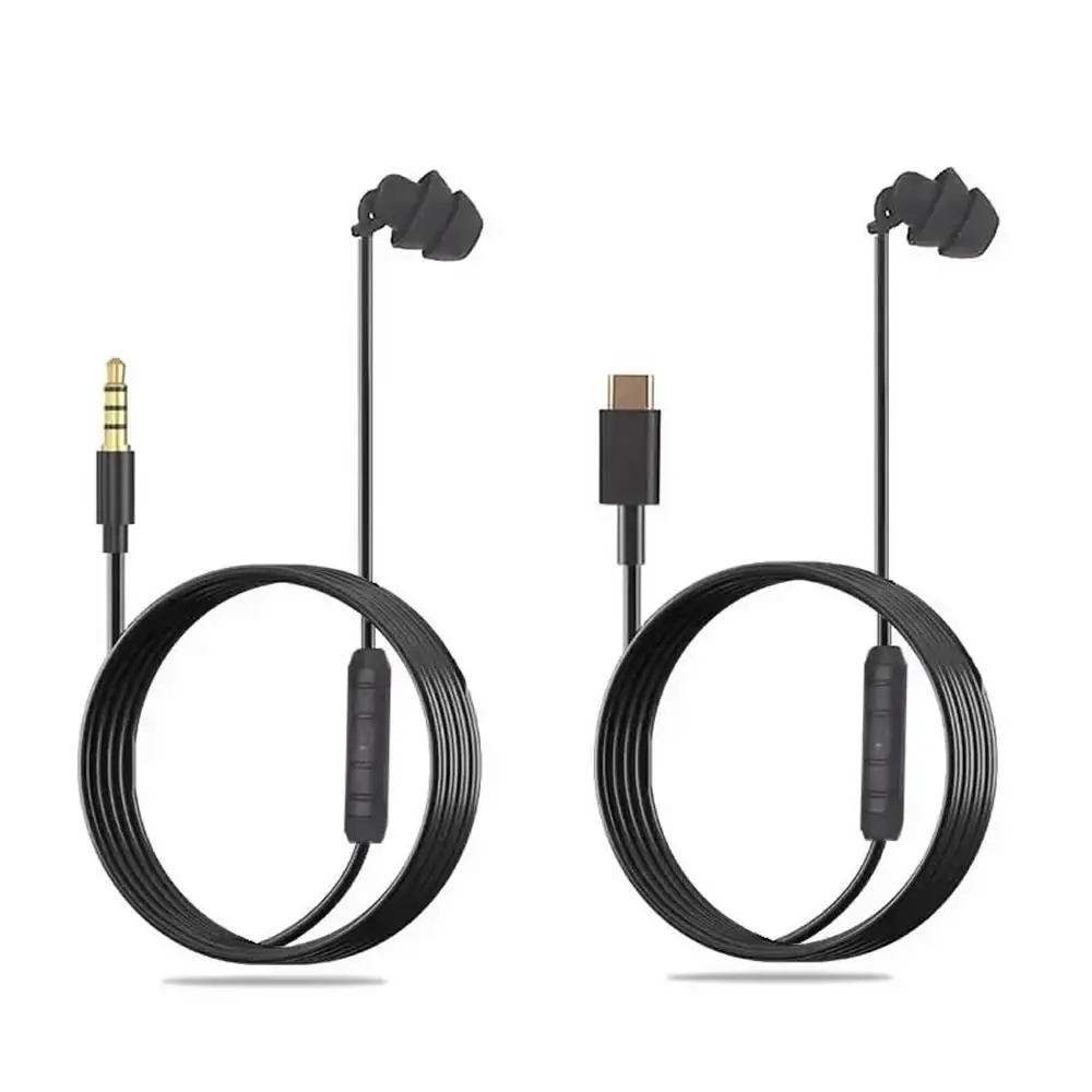 Cuffie auricolari single face da 3,5 mm Cuffie cablate retrattili senza microfono Tappi per le orecchie mono Cuffie cablate Cuffie singole USB C