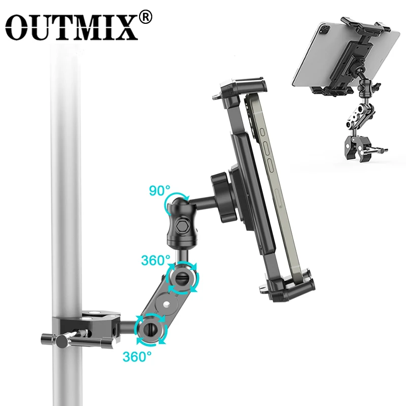 Tablet-Halterung für Laufband und Heimtrainer, Verstellbarer Telefonständer zum Lesen, Ansehen von Videos und Videoanrufen Image
