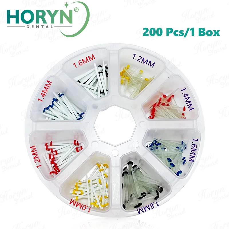 Zahnfaserstifte, gemischter Typ, Zahnrestaurierungspfosten, Zahnzubehör für Wurzelkanal, konische Faserpfosten, Spirale/gerader Flor Image