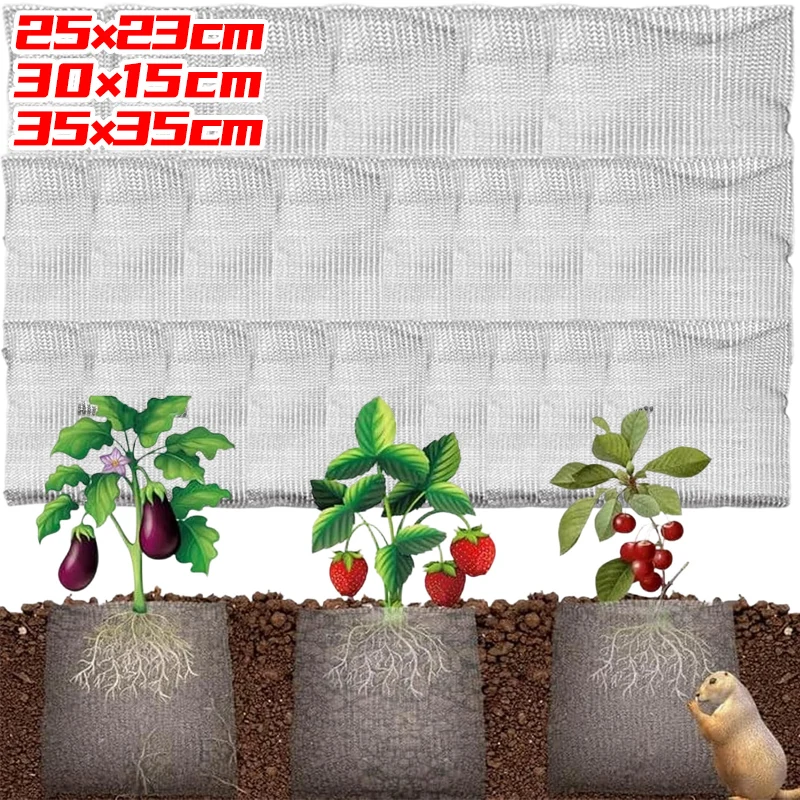 Edelstahl Garten Schutz Net Körbe Pflanzen Wurzel Schutz Mesh Taschen Pflanze Blumen Beweis Gophers Muttermale Draht Prävention Abdeckung Image