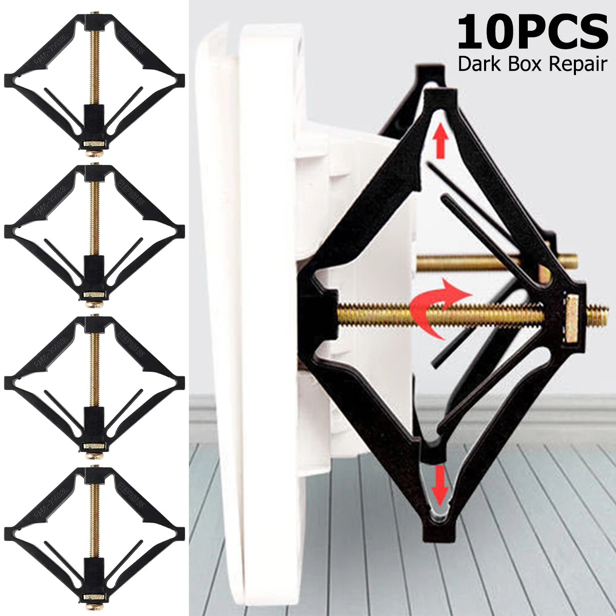 10 Stück 86mm Schalter- und Steckdosen-Unterputzdosen-Reparaturschrauben, für defekte alte Montagedosen, schnelle Reparatur, Kassetten-Schrauben, Stützstangen Image