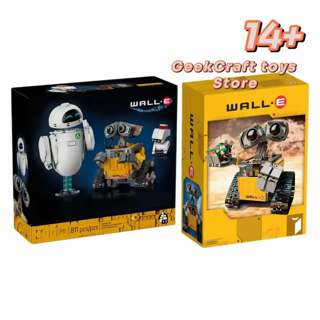 Disney DIY 21303 43279 Modellbausatz „Robot Wall-E und Eva“, Geburtstagsgeschenk, Weihnachtsgeschenk, Halloween-Geschenk Image
