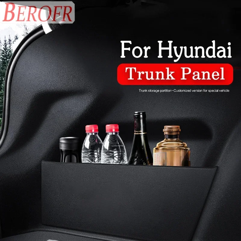 Auto Stamm Partition Für Hyundai Elantra Neue SantaFe verna RV 2004-2024 Stamm Lagerung Bord Platte Organizer Schwanz box Zubehör Image