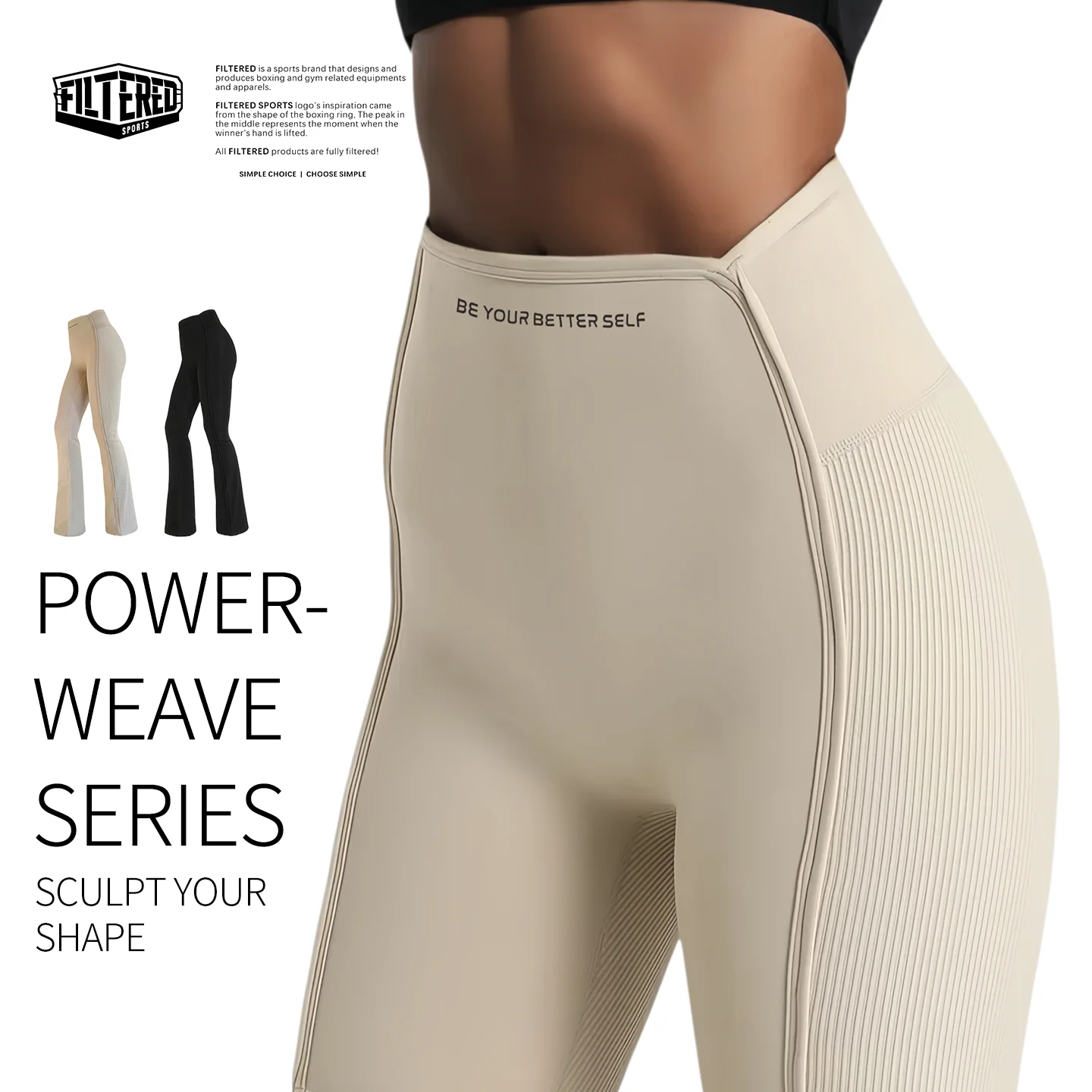 High-Waist Bootcut Yoga-Hose für Damen, ausgestellte Leggings mit Bauchkontrolle, 4-Wege-Stretch, bequem für Fitness, Laufen, Training und Workouts Image