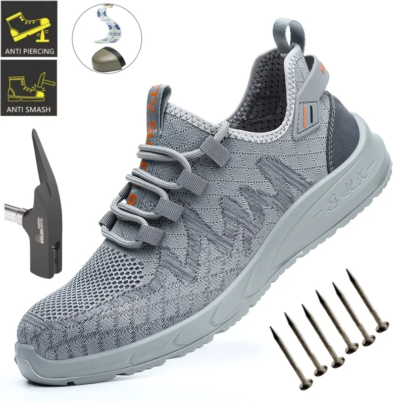 Chaussures de travail respirantes et légères, chaussures de sécurité confortables et souples, chaussures de sécurité sportives, chaussures de sécurité à embout d