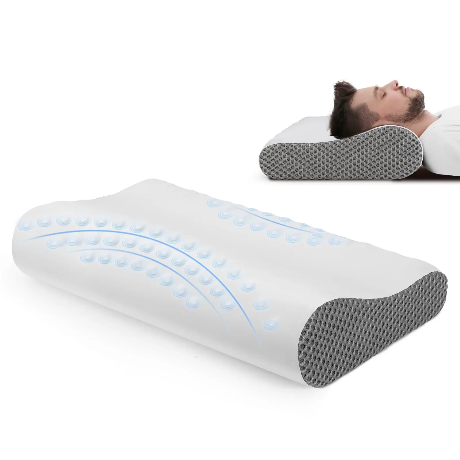 Ergonomisches Zervikales Memory-Foam Nackenstützkissen zur Linderung von Nacken- und Schulterschmerzen Orthopädisches Kontur-Schlafkissen Image