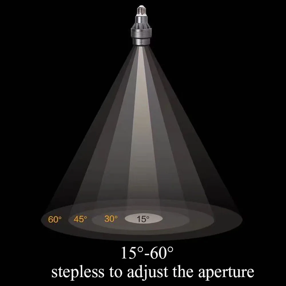 Fokussierender LED-Strahler, 110 V, 220 V, Glühbirne, E27, Schraub-Zoom-Strahler, warmes Licht, neutrales Licht, Raumwandbild, Restaurantbeleuchtung