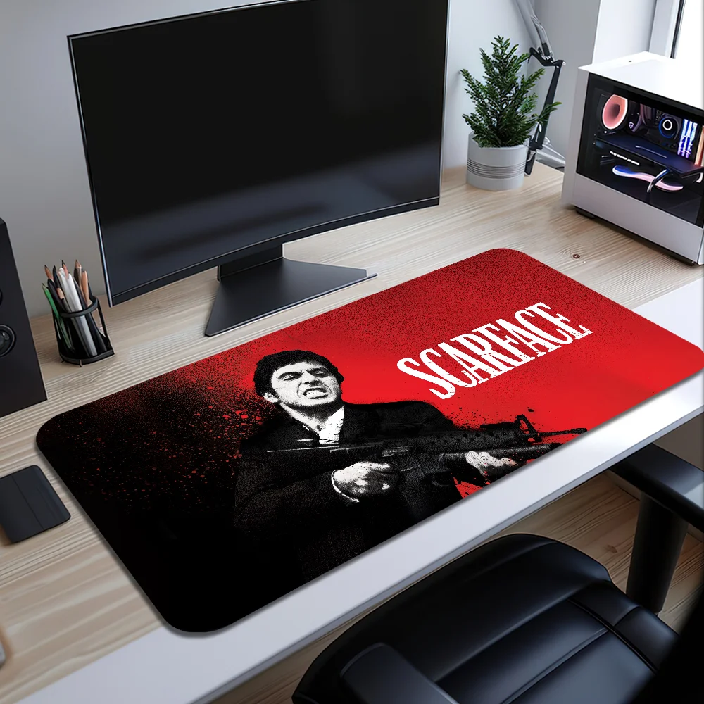 S-Scarface Tony Montana Mauspad, große Schreibtischunterlage, Tastatur, ergonomisch, Büro, Gummi, PC, rutschfest, bruchsicher, Zuhause, individuell, bester Preis Image