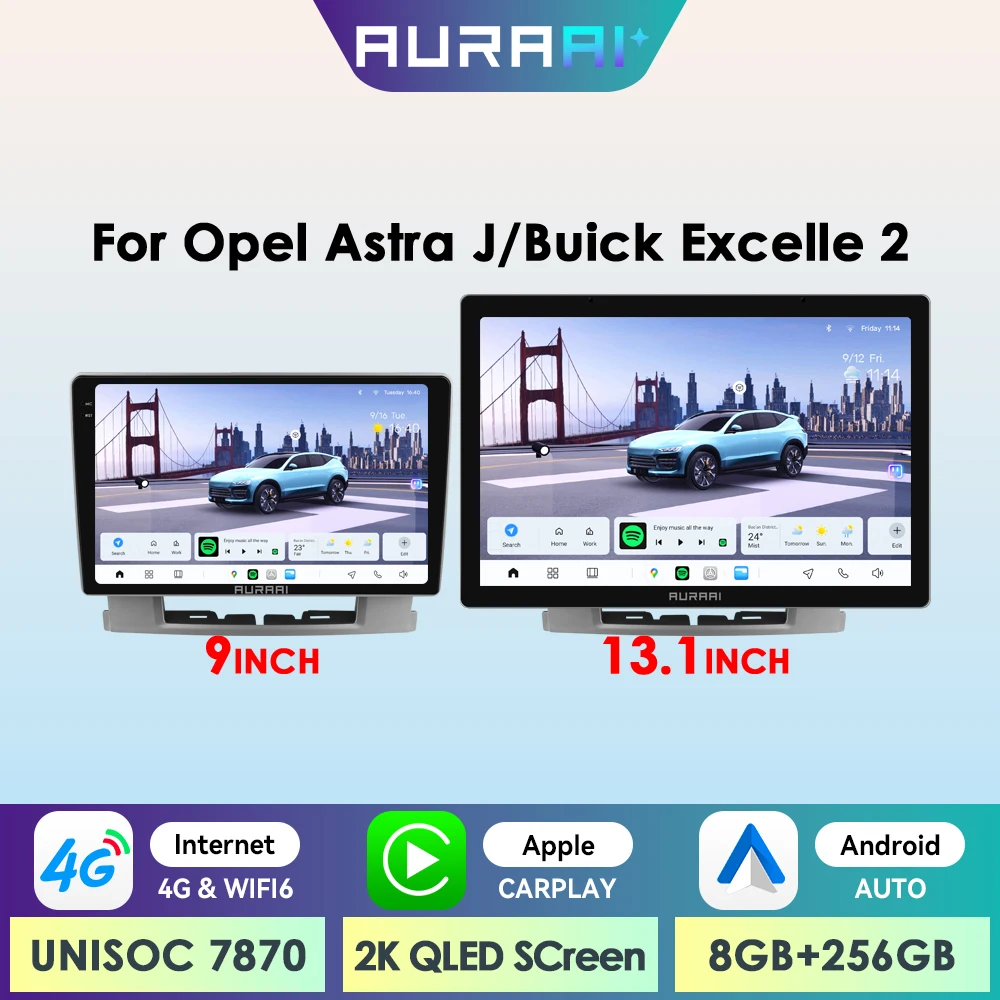 AURAAI X100 Android Auto-Intelligentes Display für Opel Astra J Buick Excelle 2 2009 - 2015 Auto CarPlay RDS DSP GPS BT SWC UNIS7870 Image